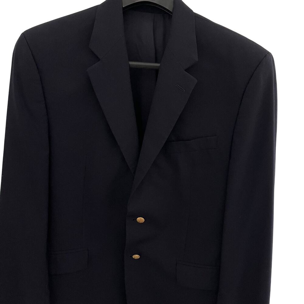 Lauren Ralph Lauren Wool Blazer Mens Navy Blue Sports Jacket Gold Button Preppy